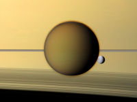free Wallpaper-Planets-39-SATURN-Titan-and-Dione-Cassini-fs