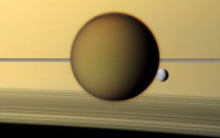 free Wallpaper-Planets-39-SATURN-Titan-and-Dione-Cassini-ws