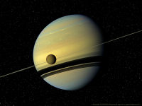 free Wallpaper-Planets-41-SATURN-and-TITAN-by-Cassini-fs
