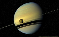 free Wallpaper-Planets-41-SATURN-and-TITAN-by-Cassini-ws