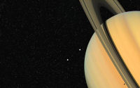 free Wallpaper-Planets-55-SATURN-With-THETIS-And-DIONE-VOYAGER-1-1996-01-29-ws