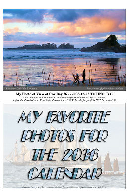 2036 CALENDAR MY FAVORITE PHOTOS